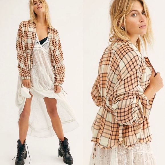 Free People Tops - Free People Pacific Dawn Plaid Blouse